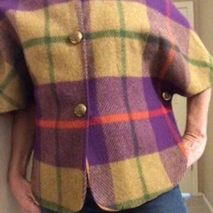 Vintage Plaid Poncho